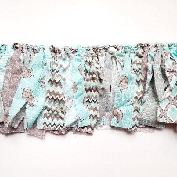 Fabric Banner Wall Hanging | Nursery Fabric Garland | Elephant 7' - Picture 1 of 9